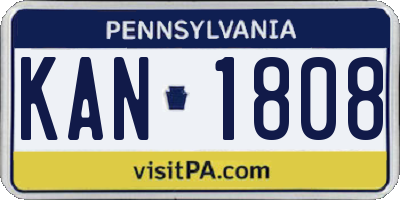 PA license plate KAN1808