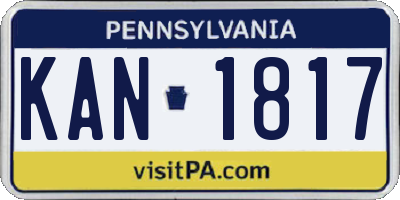 PA license plate KAN1817