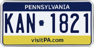 PA license plate KAN1821