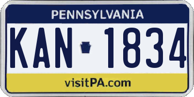 PA license plate KAN1834
