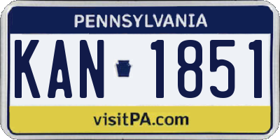 PA license plate KAN1851