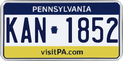 PA license plate KAN1852