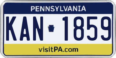 PA license plate KAN1859