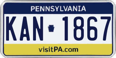 PA license plate KAN1867
