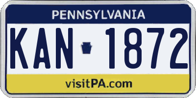 PA license plate KAN1872