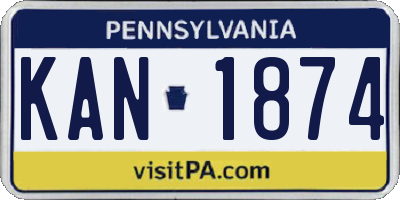 PA license plate KAN1874