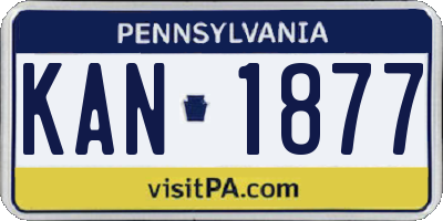 PA license plate KAN1877