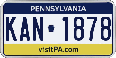 PA license plate KAN1878