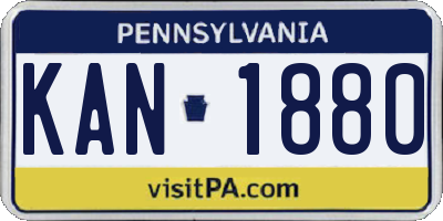 PA license plate KAN1880