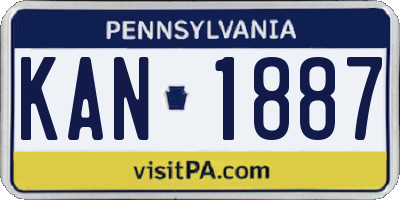 PA license plate KAN1887