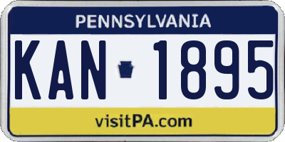 PA license plate KAN1895