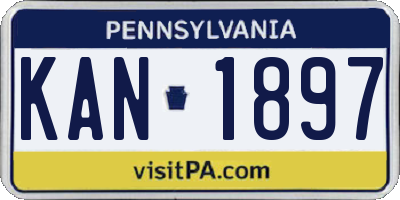 PA license plate KAN1897
