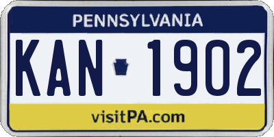PA license plate KAN1902