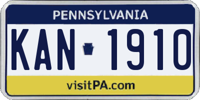 PA license plate KAN1910