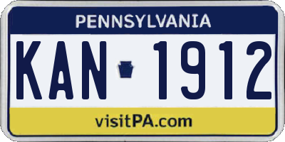PA license plate KAN1912