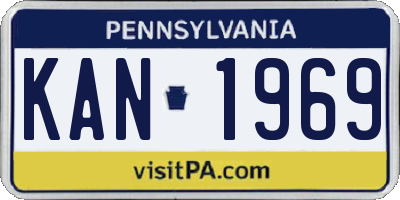PA license plate KAN1969
