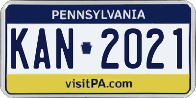 PA license plate KAN2021