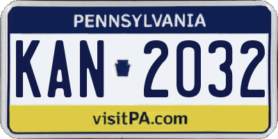PA license plate KAN2032
