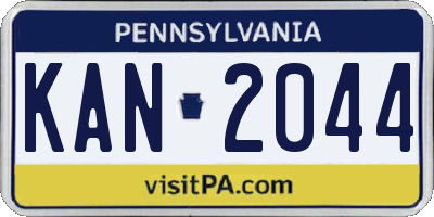 PA license plate KAN2044