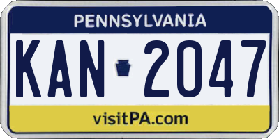 PA license plate KAN2047