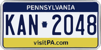 PA license plate KAN2048