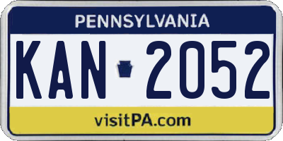 PA license plate KAN2052