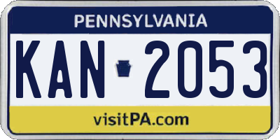 PA license plate KAN2053