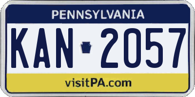 PA license plate KAN2057