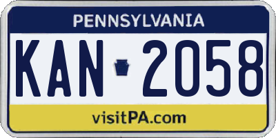 PA license plate KAN2058