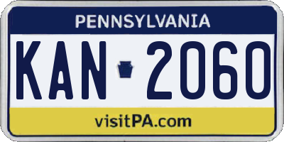 PA license plate KAN2060