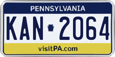 PA license plate KAN2064