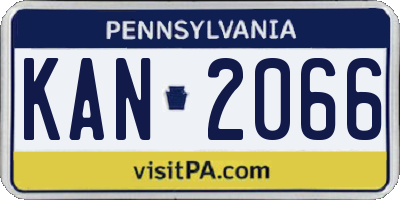 PA license plate KAN2066