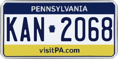 PA license plate KAN2068