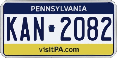 PA license plate KAN2082