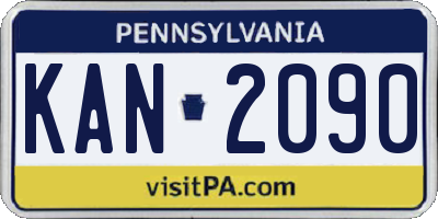 PA license plate KAN2090