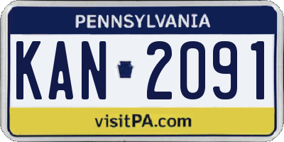 PA license plate KAN2091