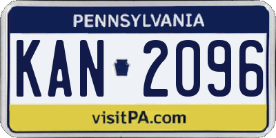 PA license plate KAN2096