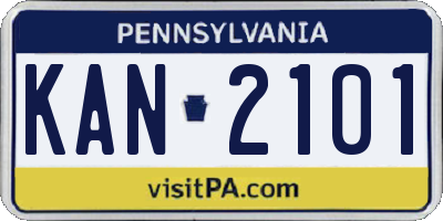 PA license plate KAN2101