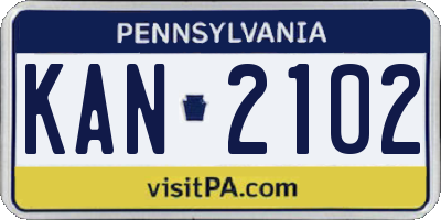 PA license plate KAN2102