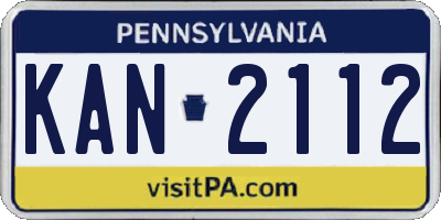 PA license plate KAN2112