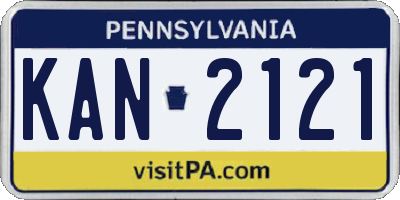 PA license plate KAN2121