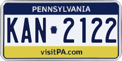 PA license plate KAN2122