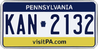 PA license plate KAN2132