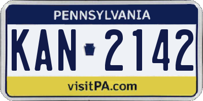 PA license plate KAN2142