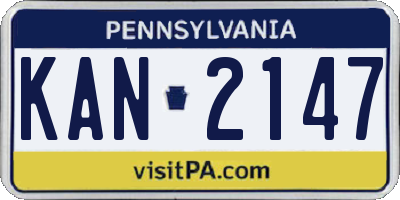 PA license plate KAN2147