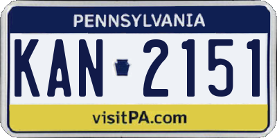 PA license plate KAN2151