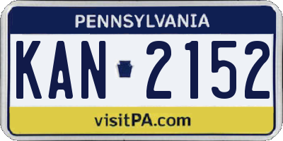 PA license plate KAN2152