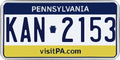 PA license plate KAN2153
