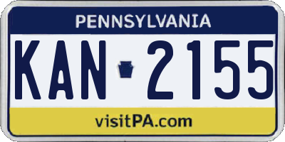 PA license plate KAN2155