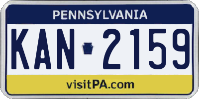 PA license plate KAN2159